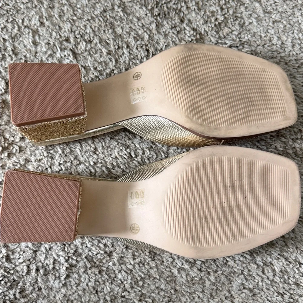 Chinese Laundry Metallic Gold Slide Mules - Picture 3 of 3